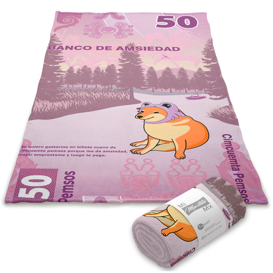 Toalla Ajolote Cheems Ajolote 50 pesos Lavanda